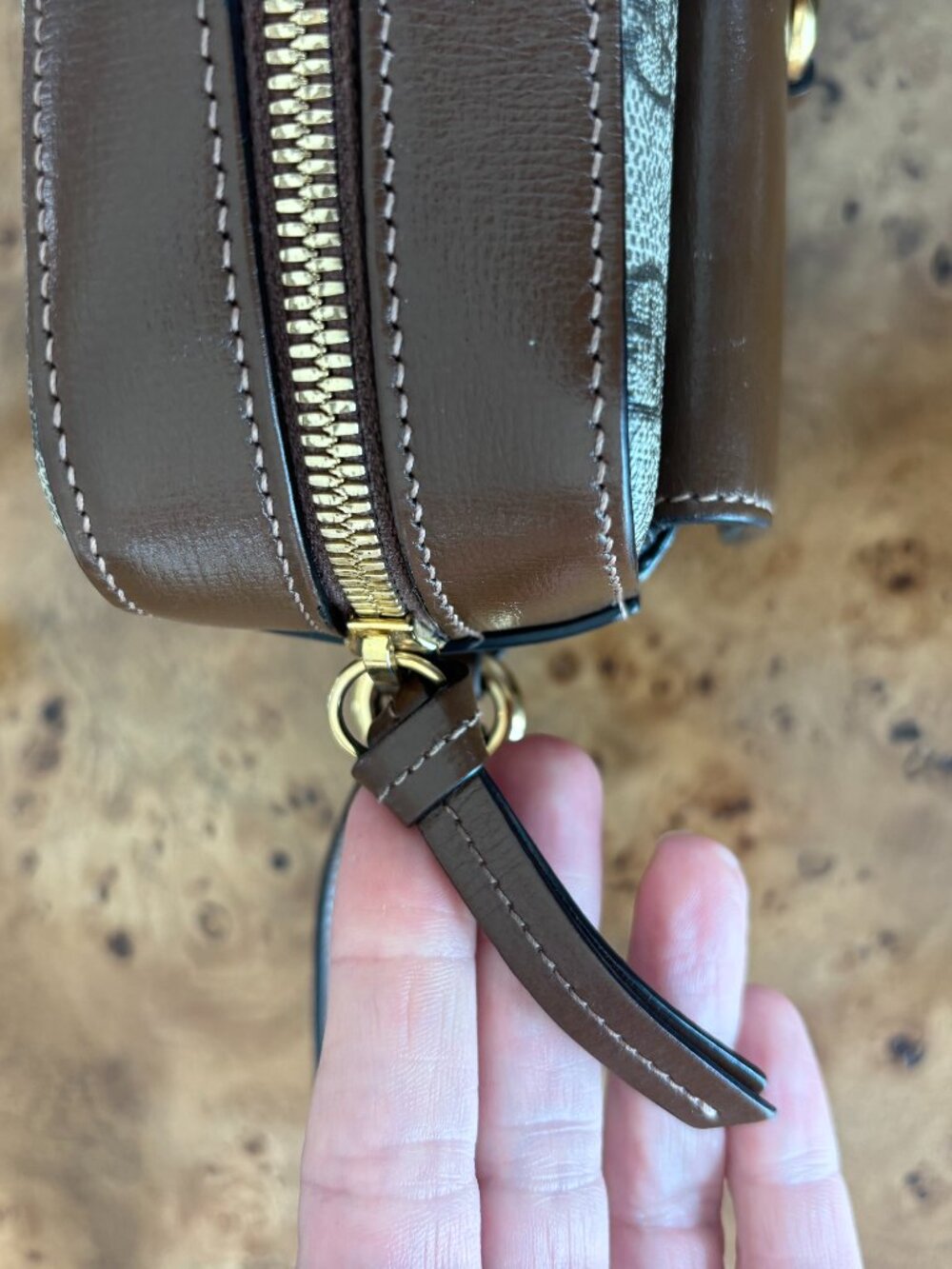 Gucci GG Supreme Monogram Small Horsebit 1955 Shoulder Bag Beige Brown Sugar - Picture 4 of 16